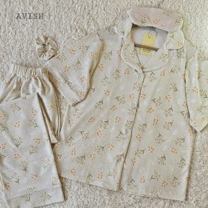بلوز شلوار نخی طرح خوشه